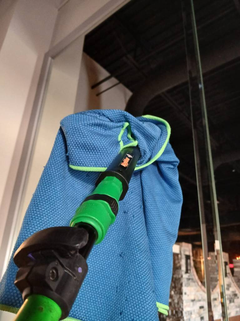 Detail mirror using microfiber towel and xero trad pole
